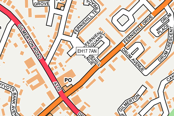EH17 7AN map - OS OpenMap – Local (Ordnance Survey) EH17 7AN map - OS OpenMap – Local (Ordnance Survey)