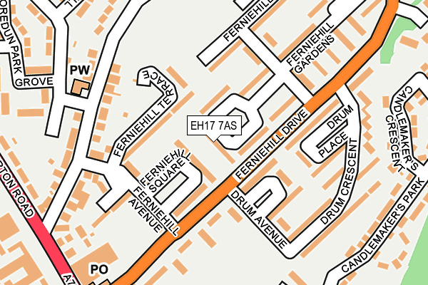 EH17 7AS map - OS OpenMap – Local (Ordnance Survey) EH17 7AS map - OS OpenMap – Local (Ordnance Survey)