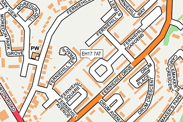 EH17 7AT map - OS OpenMap – Local (Ordnance Survey) EH17 7AT map - OS OpenMap – Local (Ordnance Survey)