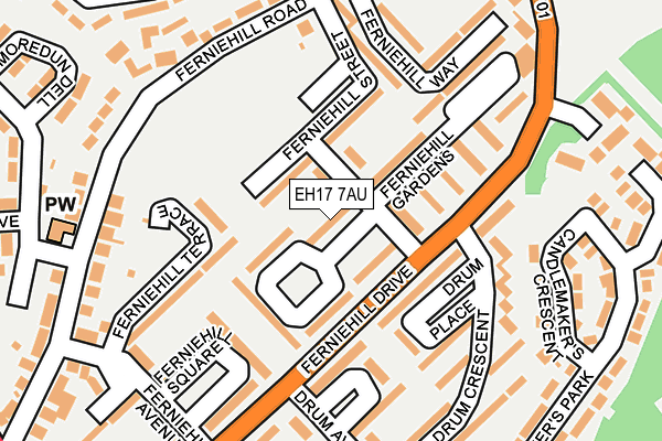 EH17 7AU map - OS OpenMap – Local (Ordnance Survey) EH17 7AU map - OS OpenMap – Local (Ordnance Survey)