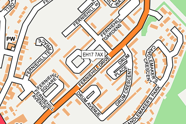 EH17 7AX map - OS OpenMap – Local (Ordnance Survey) EH17 7AX map - OS OpenMap – Local (Ordnance Survey)
