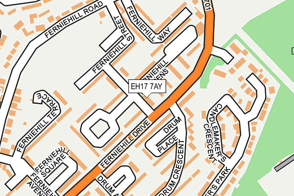 EH17 7AY map - OS OpenMap – Local (Ordnance Survey) EH17 7AY map - OS OpenMap – Local (Ordnance Survey)