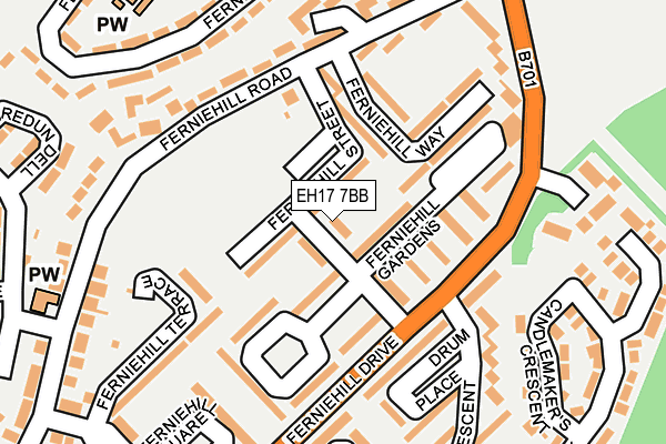EH17 7BB map - OS OpenMap – Local (Ordnance Survey) EH17 7BB map - OS OpenMap – Local (Ordnance Survey)