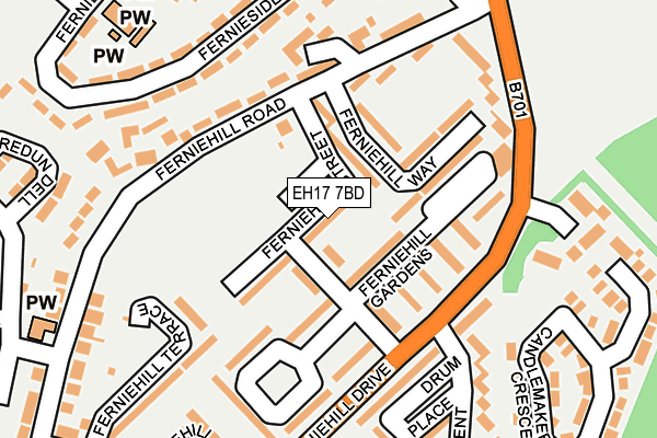 EH17 7BD map - OS OpenMap – Local (Ordnance Survey) EH17 7BD map - OS OpenMap – Local (Ordnance Survey)