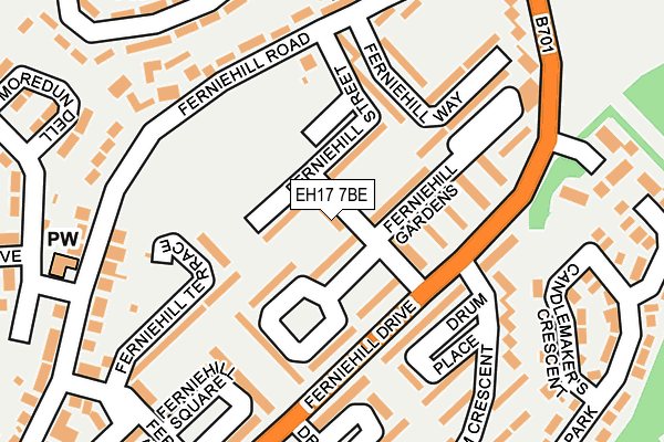 EH17 7BE map - OS OpenMap – Local (Ordnance Survey) EH17 7BE map - OS OpenMap – Local (Ordnance Survey)