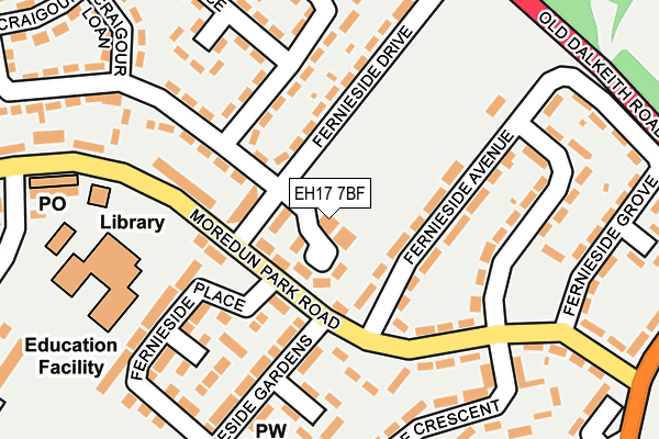 EH17 7BF map - OS OpenMap – Local (Ordnance Survey) EH17 7BF map - OS OpenMap – Local (Ordnance Survey)