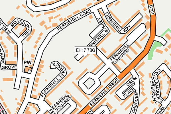 EH17 7BG map - OS OpenMap – Local (Ordnance Survey) EH17 7BG map - OS OpenMap – Local (Ordnance Survey)