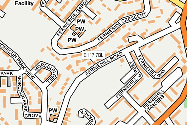 EH17 7BL map - OS OpenMap – Local (Ordnance Survey) EH17 7BL map - OS OpenMap – Local (Ordnance Survey)