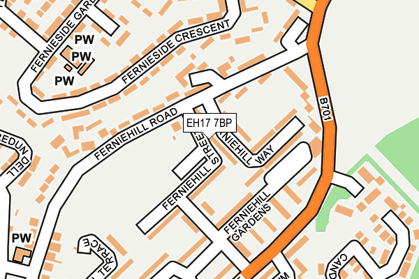 EH17 7BP map - OS OpenMap – Local (Ordnance Survey) EH17 7BP map - OS OpenMap – Local (Ordnance Survey)