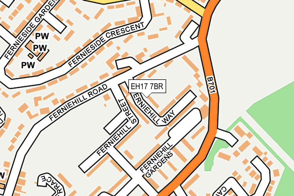EH17 7BR map - OS OpenMap – Local (Ordnance Survey) EH17 7BR map - OS OpenMap – Local (Ordnance Survey)