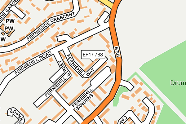 EH17 7BS map - OS OpenMap – Local (Ordnance Survey) EH17 7BS map - OS OpenMap – Local (Ordnance Survey)