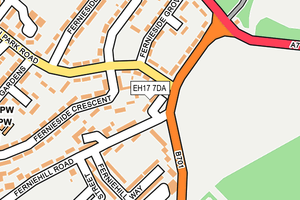 EH17 7DA map - OS OpenMap – Local (Ordnance Survey) EH17 7DA map - OS OpenMap – Local (Ordnance Survey)
