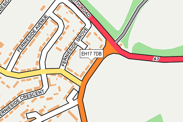 EH17 7DB map - OS OpenMap – Local (Ordnance Survey) EH17 7DB map - OS OpenMap – Local (Ordnance Survey)