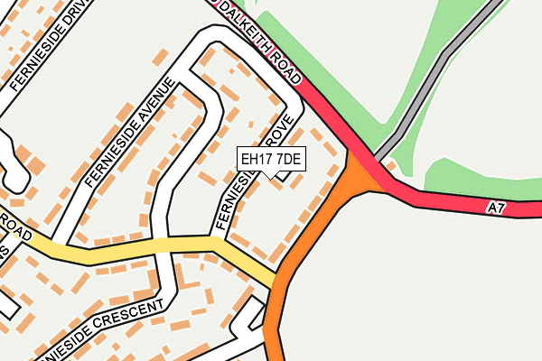 EH17 7DE map - OS OpenMap – Local (Ordnance Survey) EH17 7DE map - OS OpenMap – Local (Ordnance Survey)