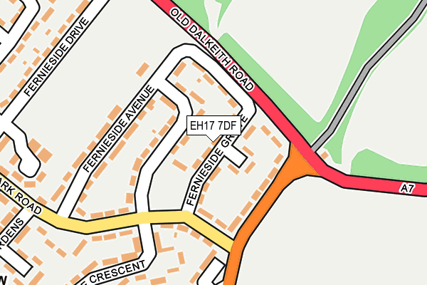 EH17 7DF map - OS OpenMap – Local (Ordnance Survey) EH17 7DF map - OS OpenMap – Local (Ordnance Survey)