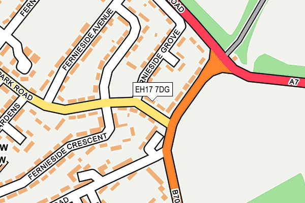 EH17 7DG map - OS OpenMap – Local (Ordnance Survey) EH17 7DG map - OS OpenMap – Local (Ordnance Survey)