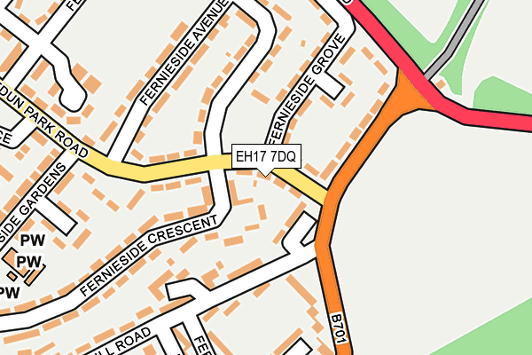 EH17 7DQ map - OS OpenMap – Local (Ordnance Survey) EH17 7DQ map - OS OpenMap – Local (Ordnance Survey)