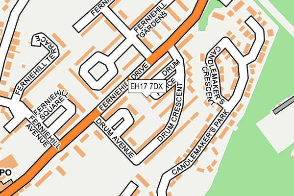 EH17 7DX map - OS OpenMap – Local (Ordnance Survey) EH17 7DX map - OS OpenMap – Local (Ordnance Survey)