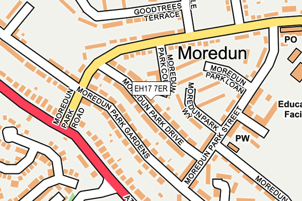EH17 7ER map - OS OpenMap – Local (Ordnance Survey) EH17 7ER map - OS OpenMap – Local (Ordnance Survey)