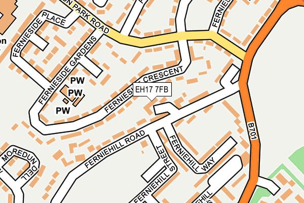 EH17 7FB map - OS OpenMap – Local (Ordnance Survey) EH17 7FB map - OS OpenMap – Local (Ordnance Survey)