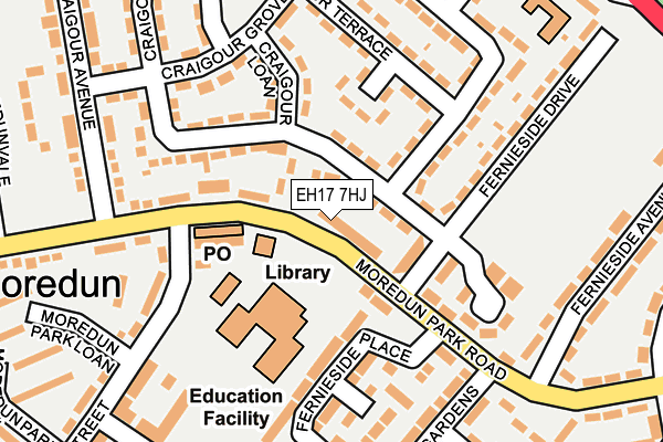 EH17 7HJ map - OS OpenMap – Local (Ordnance Survey) EH17 7HJ map - OS OpenMap – Local (Ordnance Survey)