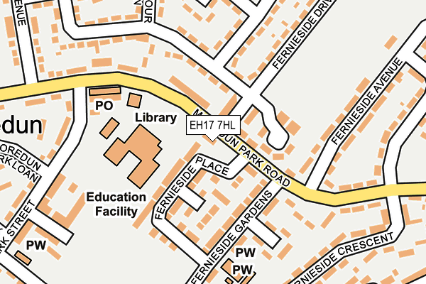 EH17 7HL map - OS OpenMap – Local (Ordnance Survey) EH17 7HL map - OS OpenMap – Local (Ordnance Survey)