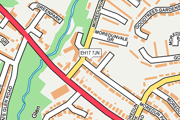 EH17 7JN map - OS OpenMap – Local (Ordnance Survey) EH17 7JN map - OS OpenMap – Local (Ordnance Survey)