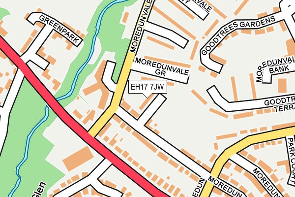 EH17 7JW map - OS OpenMap – Local (Ordnance Survey) EH17 7JW map - OS OpenMap – Local (Ordnance Survey)