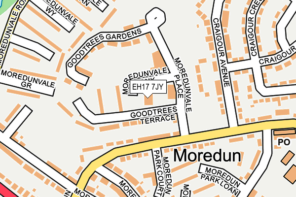 EH17 7JY map - OS OpenMap – Local (Ordnance Survey) EH17 7JY map - OS OpenMap – Local (Ordnance Survey)