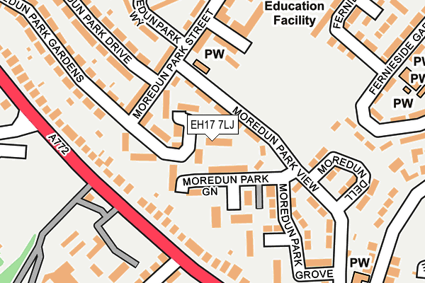 EH17 7LJ map - OS OpenMap – Local (Ordnance Survey) EH17 7LJ map - OS OpenMap – Local (Ordnance Survey)