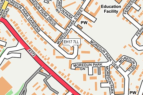 EH17 7LL map - OS OpenMap – Local (Ordnance Survey) EH17 7LL map - OS OpenMap – Local (Ordnance Survey)