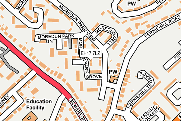 EH17 7LZ map - OS OpenMap – Local (Ordnance Survey) EH17 7LZ map - OS OpenMap – Local (Ordnance Survey)