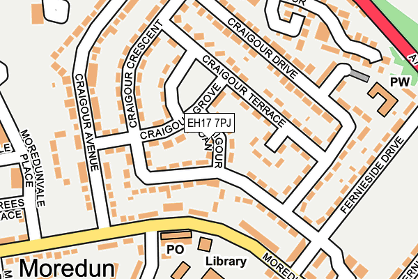 EH17 7PJ map - OS OpenMap – Local (Ordnance Survey) EH17 7PJ map - OS OpenMap – Local (Ordnance Survey)