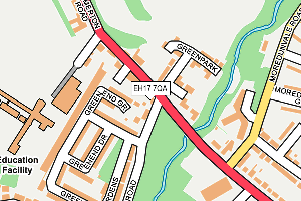 EH17 7QA map - OS OpenMap – Local (Ordnance Survey) EH17 7QA map - OS OpenMap – Local (Ordnance Survey)