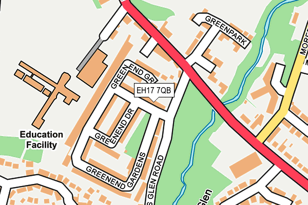 EH17 7QB map - OS OpenMap – Local (Ordnance Survey) EH17 7QB map - OS OpenMap – Local (Ordnance Survey)