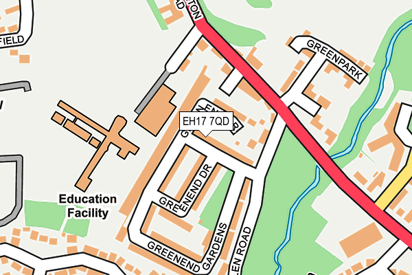 EH17 7QD map - OS OpenMap – Local (Ordnance Survey) EH17 7QD map - OS OpenMap – Local (Ordnance Survey)