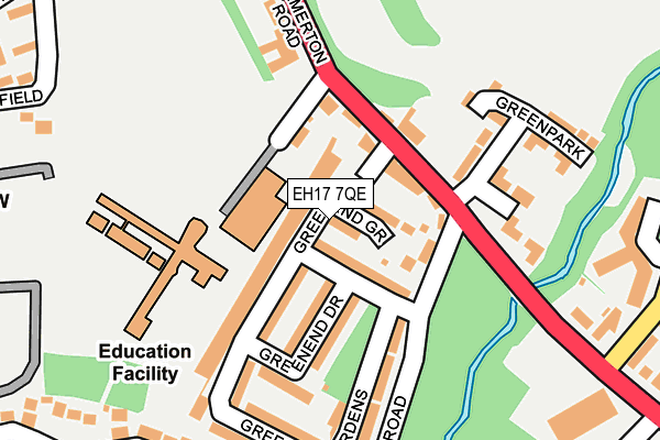 EH17 7QE map - OS OpenMap – Local (Ordnance Survey) EH17 7QE map - OS OpenMap – Local (Ordnance Survey)