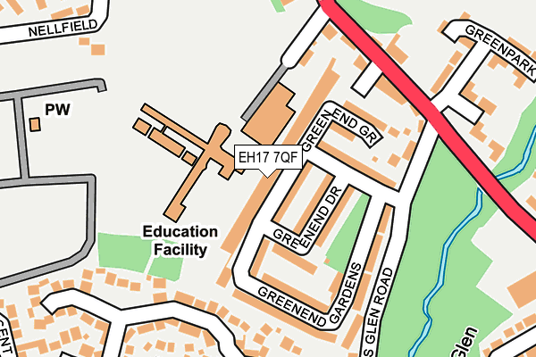 EH17 7QF map - OS OpenMap – Local (Ordnance Survey) EH17 7QF map - OS OpenMap – Local (Ordnance Survey)