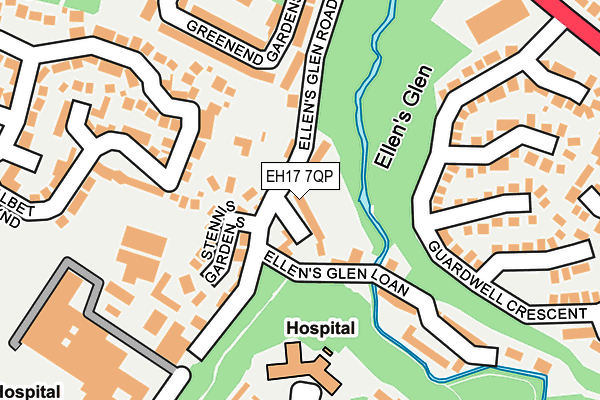 EH17 7QP map - OS OpenMap – Local (Ordnance Survey) EH17 7QP map - OS OpenMap – Local (Ordnance Survey)