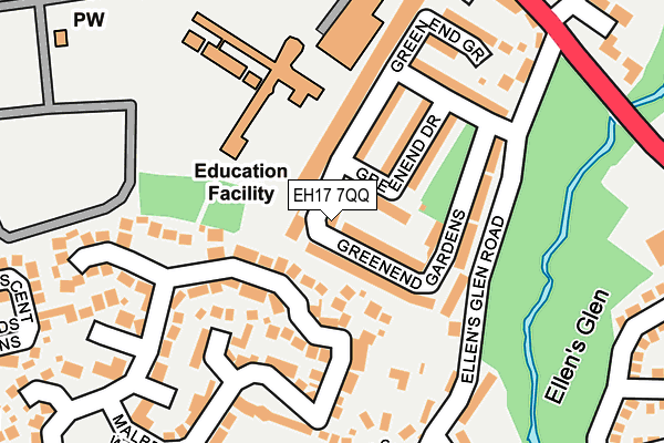 EH17 7QQ map - OS OpenMap – Local (Ordnance Survey) EH17 7QQ map - OS OpenMap – Local (Ordnance Survey)