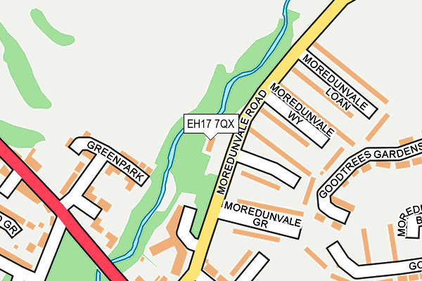 EH17 7QX map - OS OpenMap – Local (Ordnance Survey) EH17 7QX map - OS OpenMap – Local (Ordnance Survey)