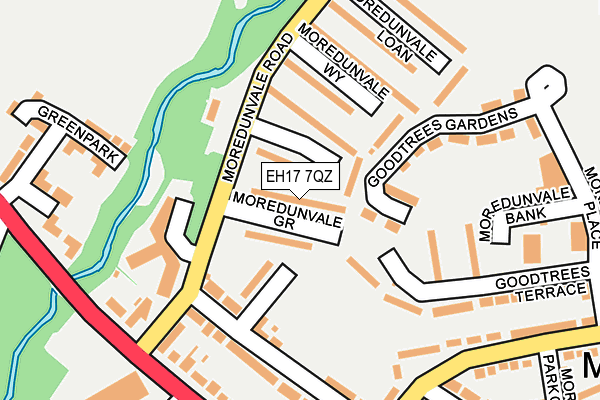 EH17 7QZ map - OS OpenMap – Local (Ordnance Survey) EH17 7QZ map - OS OpenMap – Local (Ordnance Survey)