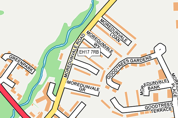 EH17 7RB map - OS OpenMap – Local (Ordnance Survey) EH17 7RB map - OS OpenMap – Local (Ordnance Survey)