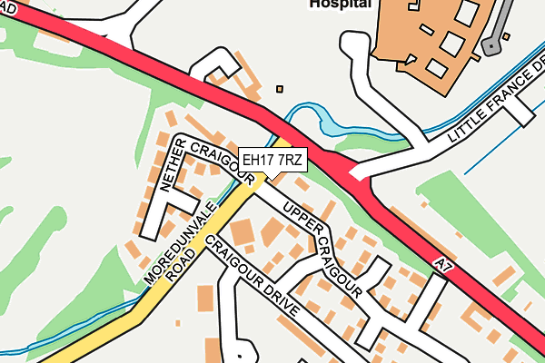 EH17 7RZ map - OS OpenMap – Local (Ordnance Survey) EH17 7RZ map - OS OpenMap – Local (Ordnance Survey)