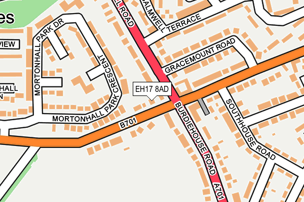 EH17 8AD map - OS OpenMap – Local (Ordnance Survey) EH17 8AD map - OS OpenMap – Local (Ordnance Survey)
