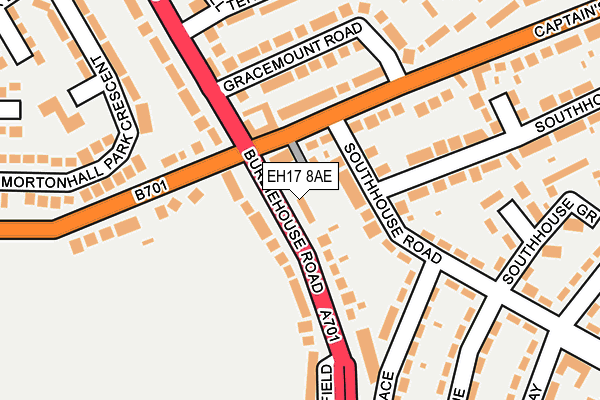 EH17 8AE map - OS OpenMap – Local (Ordnance Survey) EH17 8AE map - OS OpenMap – Local (Ordnance Survey)