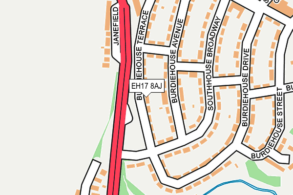 EH17 8AJ map - OS OpenMap – Local (Ordnance Survey) EH17 8AJ map - OS OpenMap – Local (Ordnance Survey)