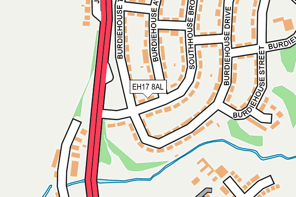 EH17 8AL map - OS OpenMap – Local (Ordnance Survey) EH17 8AL map - OS OpenMap – Local (Ordnance Survey)