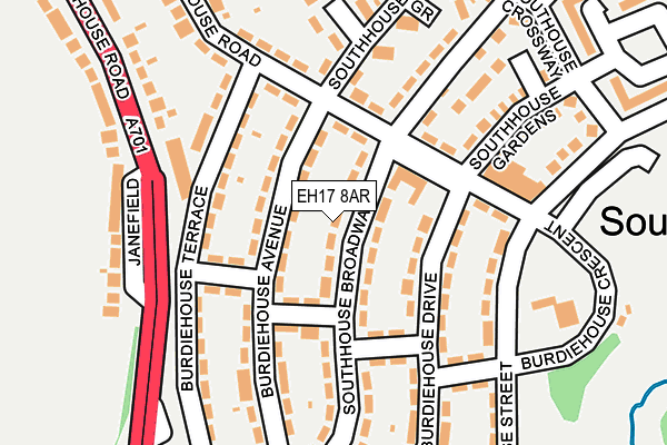 EH17 8AR map - OS OpenMap – Local (Ordnance Survey) EH17 8AR map - OS OpenMap – Local (Ordnance Survey)