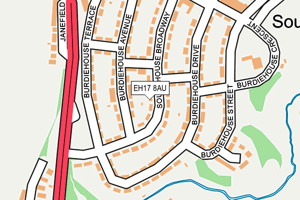 EH17 8AU map - OS OpenMap – Local (Ordnance Survey) EH17 8AU map - OS OpenMap – Local (Ordnance Survey)